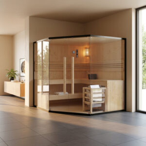 Gartana SHADOW XL BIG Traditionelle Sauna 6 Personen 200x200 cm Panorama