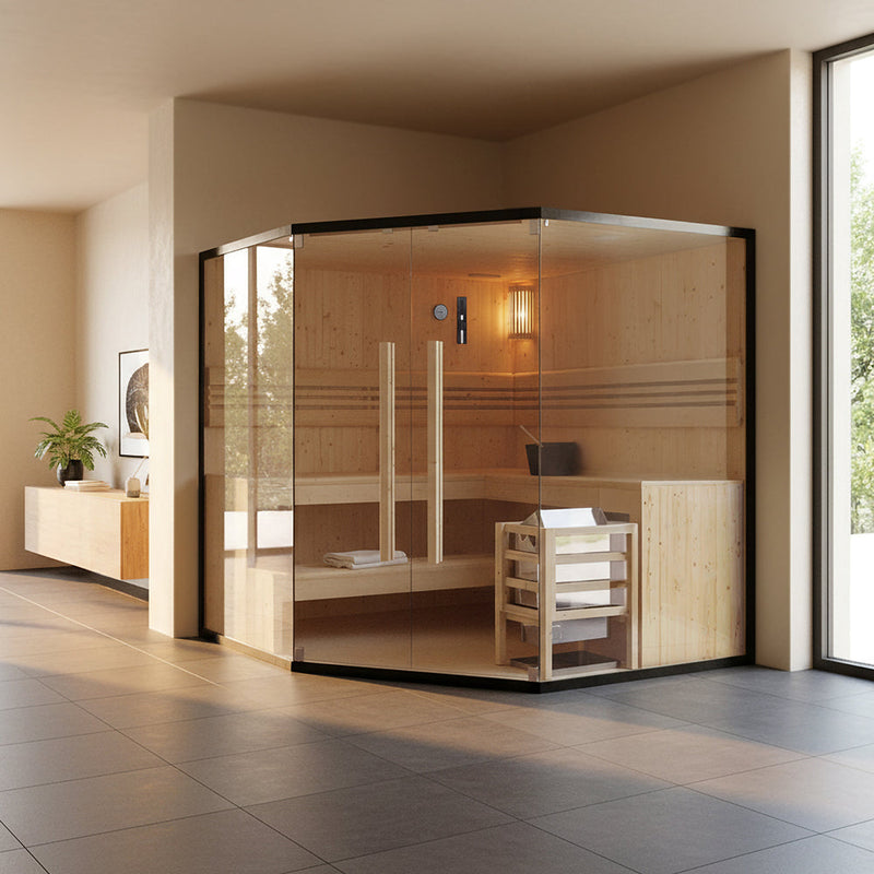 Gartana SHADOW XL BIG Traditionelle Sauna 6 Personen 200x200 cm Panorama