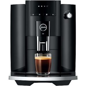 JURA E4 Piano Black Kaffeevollautomat – Professional Aroma Grinder, 3D-Brühprozess, 3 Intensitäten