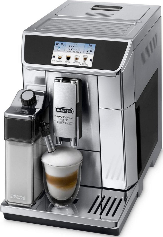 De'Longhi PrimaDonna Elite ECAM656.85.MS Kaffeevollautomat – 18 Rezepte heiß & kalt, 6 Profile