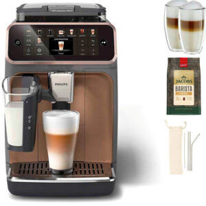 Philips EP5544/80 Kaffeevollautomat mit LatteGo Milchsystem – 20 heiße oder eisgekühlte Kaffeespezialitäten, SilentBrew, 4 Benutzerprofile