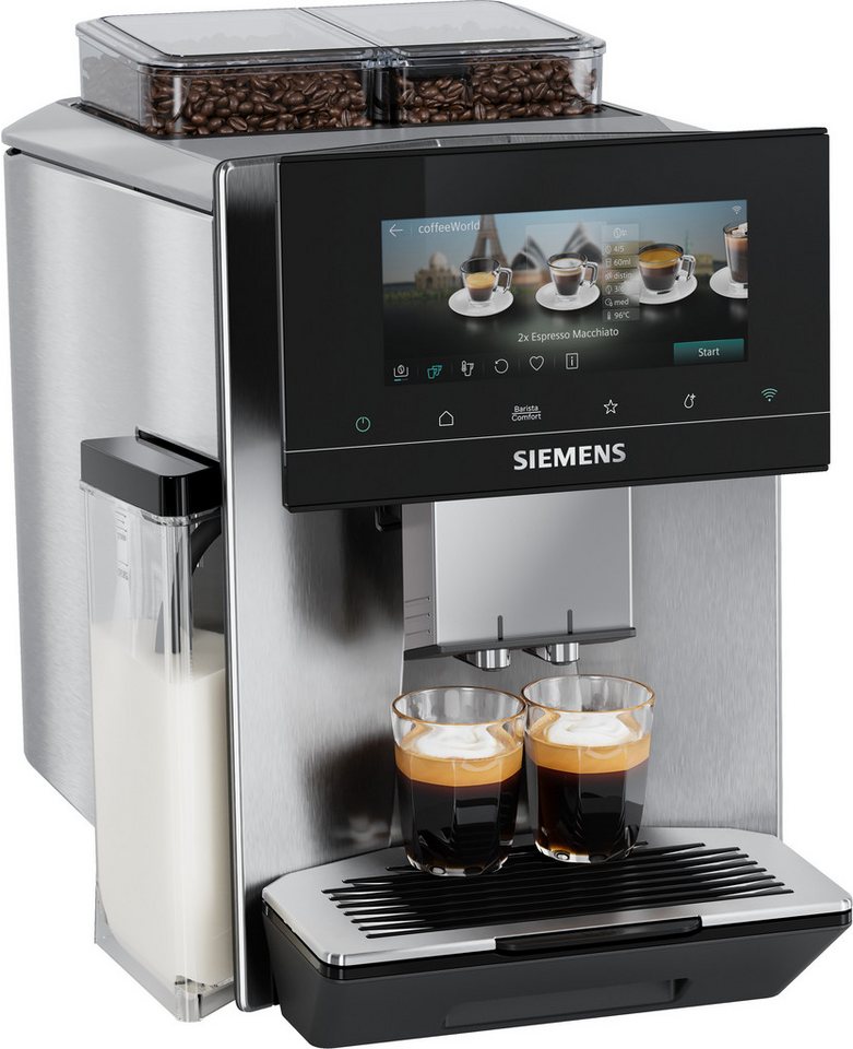 Siemens EQ900 TQ927E03 Kaffeevollautomat mit 2 Bohnenbehälter, baristaMode und 41 Getränken
