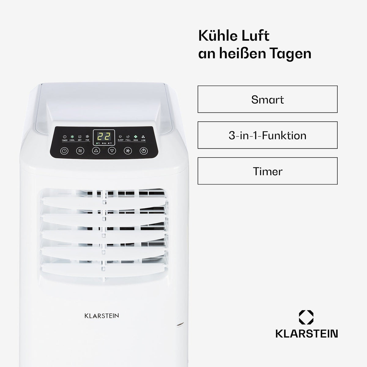 Klarstein Pure Blizzard 3 2G Mobiles Klimagerät 7000 BTU Leise 50 Dezibel Energieklasse A - Imagen 2