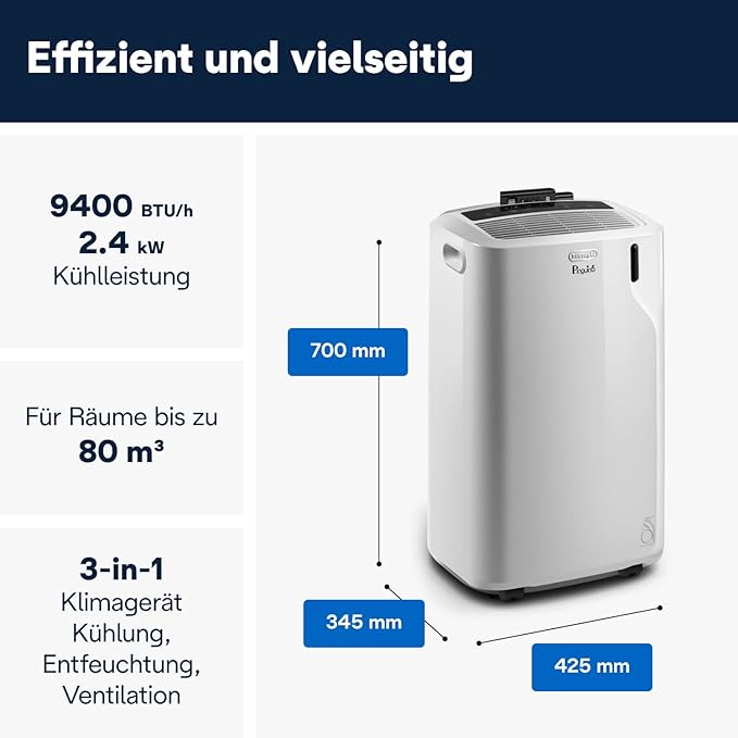 De'Longhi Pinguino PAC EM82 ECO 3-In-1 Klimagerät Bis 27 m² - Imagen 3