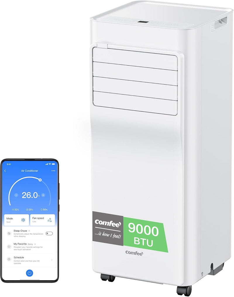 Comfee Breezy Cool Pro 2.6 Climatiseur Mobile 9000 BTU WiFi Alexa Google Home 30m²