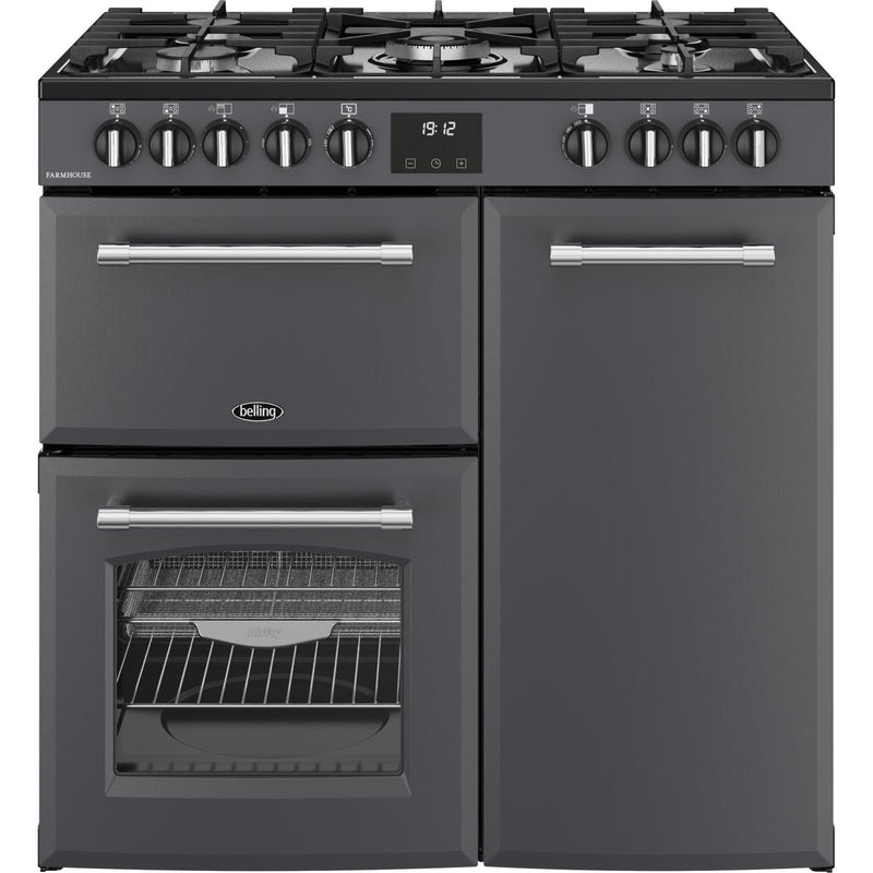 Belling Farmhouse 90DF 444411819 Dual Fuel Range Cooker 89.6cm x 60cm x 90cm