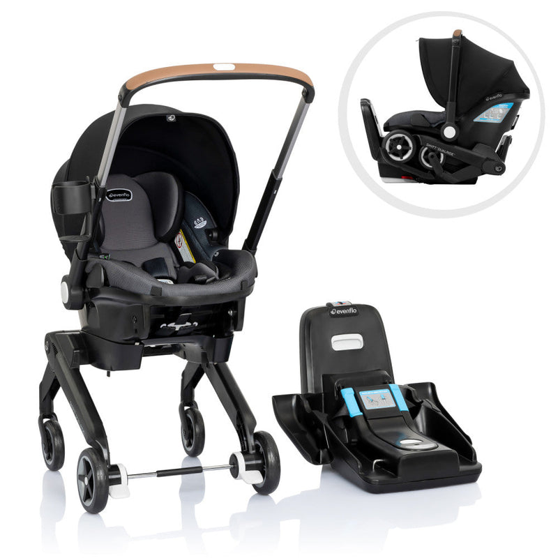 Evenflo Shyft DualRide With Carryall Storage Infant Car Seat And Stroller - One Step Car Seat To Stroller Conversion