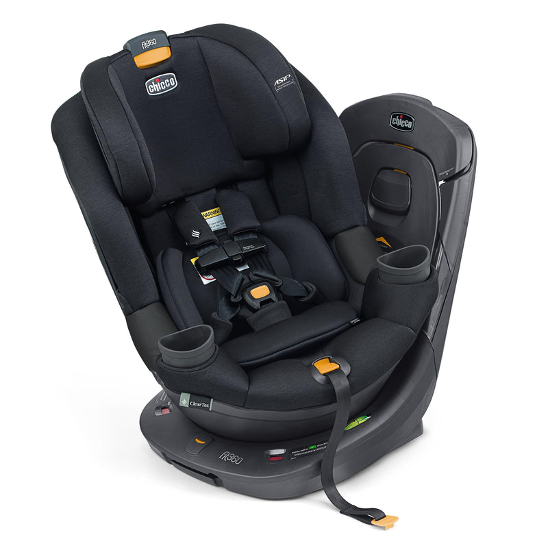Chicco Fit360 ClearTex Rotating Convertible Car Seat With 360 Degree Rotation And Lever Lock System Obsidian Black
